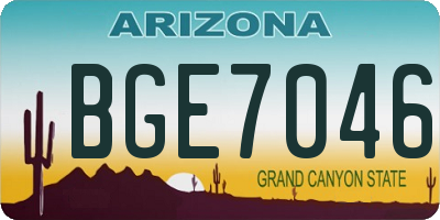 AZ license plate BGE7046