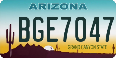 AZ license plate BGE7047
