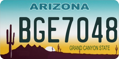 AZ license plate BGE7048