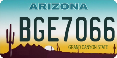 AZ license plate BGE7066