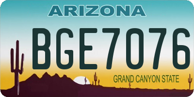 AZ license plate BGE7076