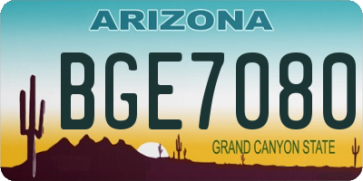 AZ license plate BGE7080