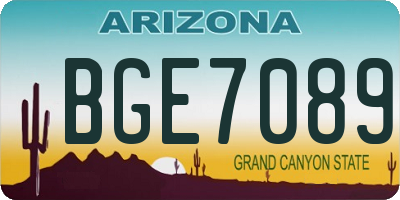 AZ license plate BGE7089