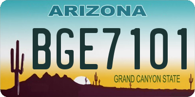 AZ license plate BGE7101