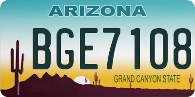 AZ license plate BGE7108