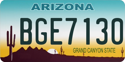 AZ license plate BGE7130