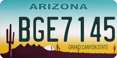 AZ license plate BGE7145