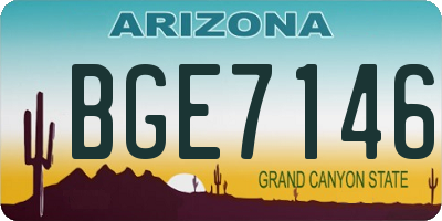 AZ license plate BGE7146
