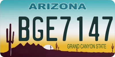 AZ license plate BGE7147