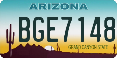AZ license plate BGE7148