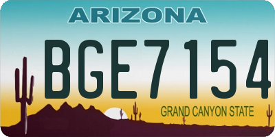 AZ license plate BGE7154