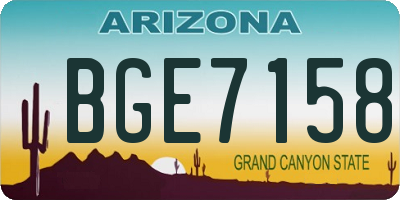 AZ license plate BGE7158