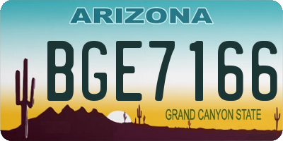 AZ license plate BGE7166