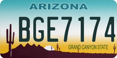 AZ license plate BGE7174