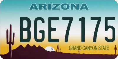 AZ license plate BGE7175