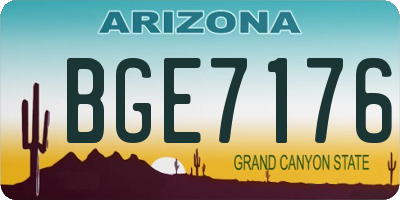 AZ license plate BGE7176