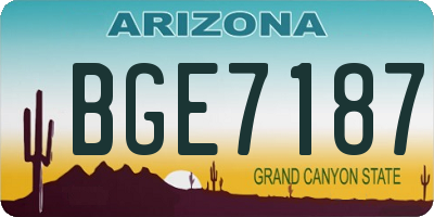 AZ license plate BGE7187