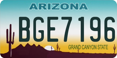 AZ license plate BGE7196