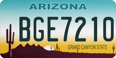 AZ license plate BGE7210