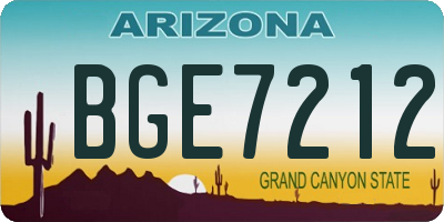 AZ license plate BGE7212