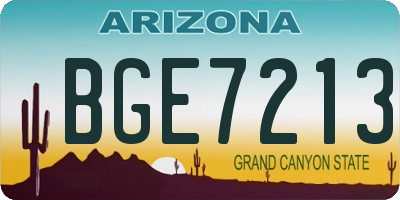 AZ license plate BGE7213