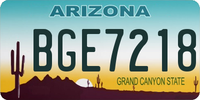 AZ license plate BGE7218