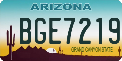 AZ license plate BGE7219