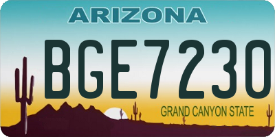 AZ license plate BGE7230
