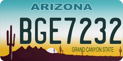 AZ license plate BGE7232