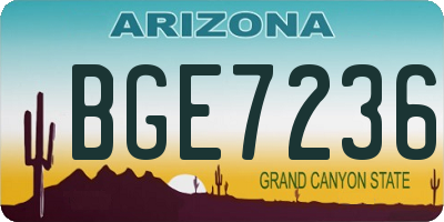 AZ license plate BGE7236