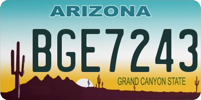 AZ license plate BGE7243
