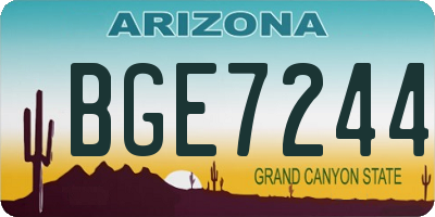 AZ license plate BGE7244