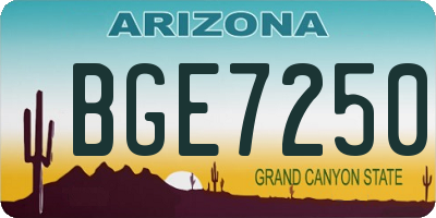 AZ license plate BGE7250
