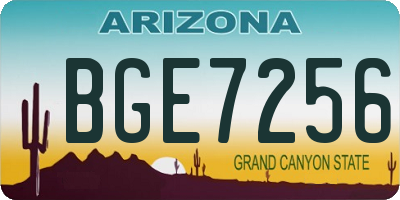 AZ license plate BGE7256
