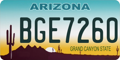 AZ license plate BGE7260