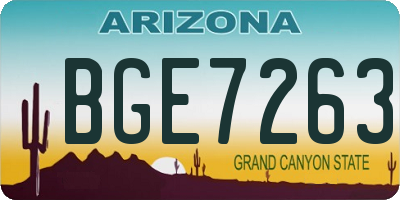 AZ license plate BGE7263