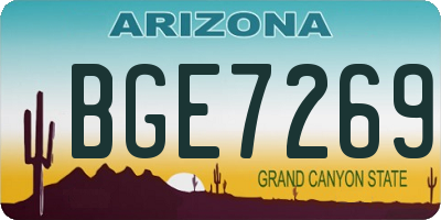 AZ license plate BGE7269