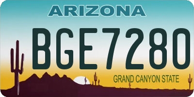 AZ license plate BGE7280