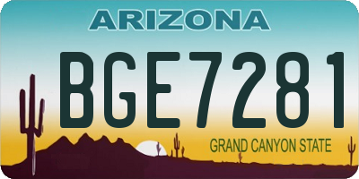 AZ license plate BGE7281