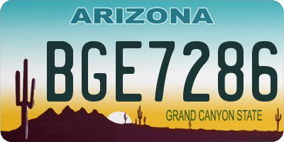 AZ license plate BGE7286