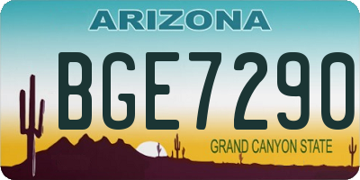 AZ license plate BGE7290