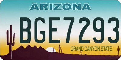 AZ license plate BGE7293