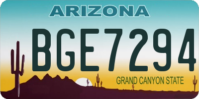 AZ license plate BGE7294