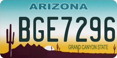 AZ license plate BGE7296