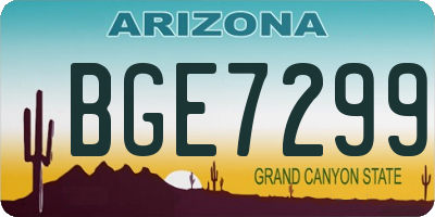 AZ license plate BGE7299