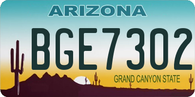AZ license plate BGE7302