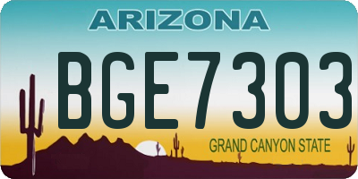 AZ license plate BGE7303