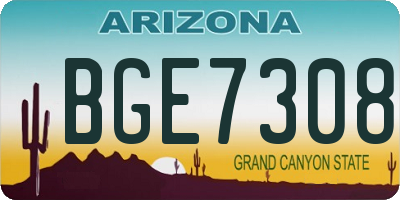 AZ license plate BGE7308