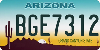 AZ license plate BGE7312