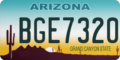 AZ license plate BGE7320